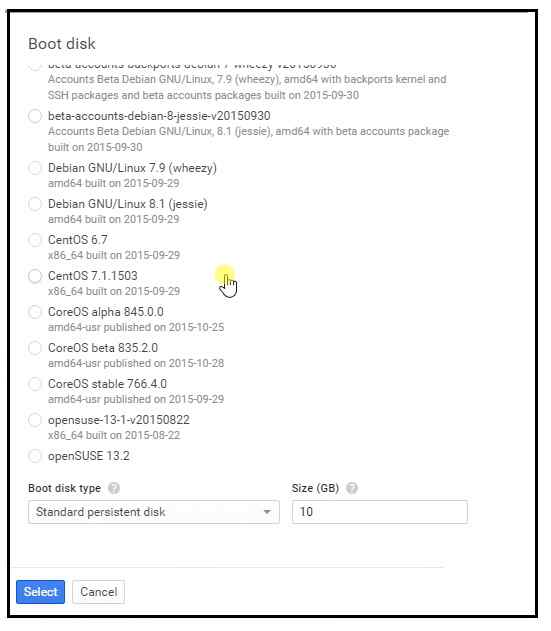 Select an operating system